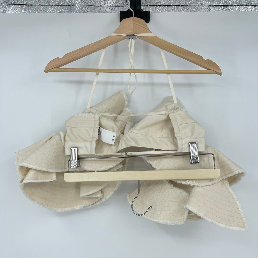Jacquemus | La Brassiere Artichaut Ruffled Bralette in Canvas Crop Top 34 XS - Picture 5 of 16